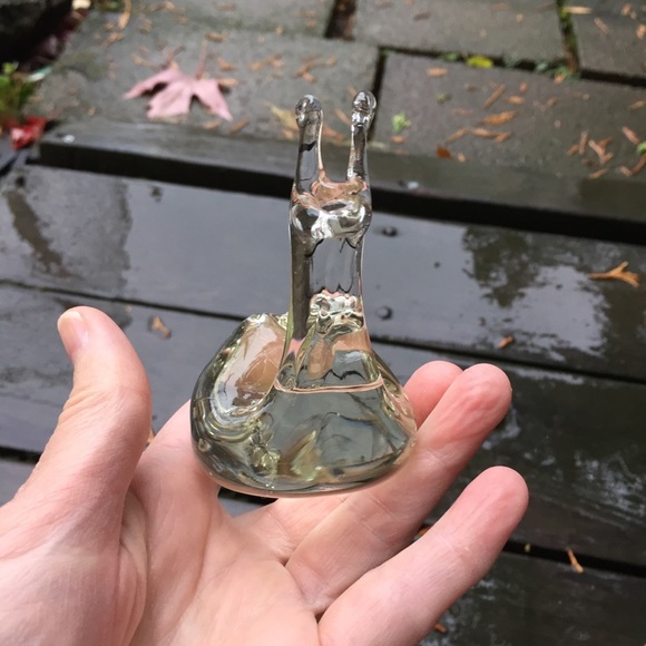 Clear Art Glass Snail Figurine Paperweight - Picture 14 of 16